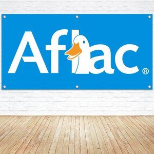 AFLAC Insurance Logo Vinyl Banner 1.5 x 3ft. Sign Coverage Office Broker Agency